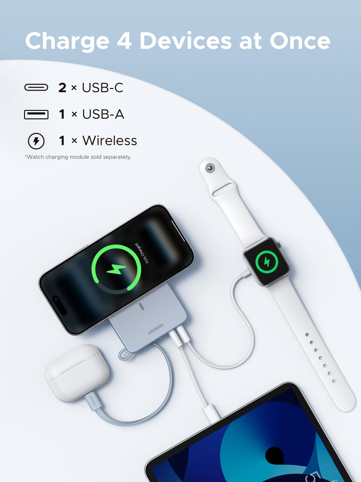 mousebows MagFlow Magnetic Wireless Power Bank 20000mAh Qi 25W