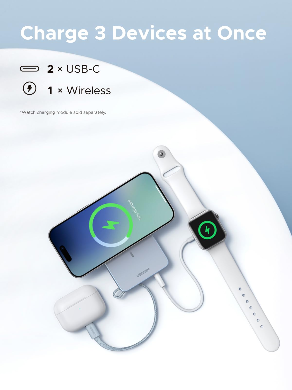 mousebows MagFlow Magnetic Wireless Power Bank 10000mAh Qi2 25W