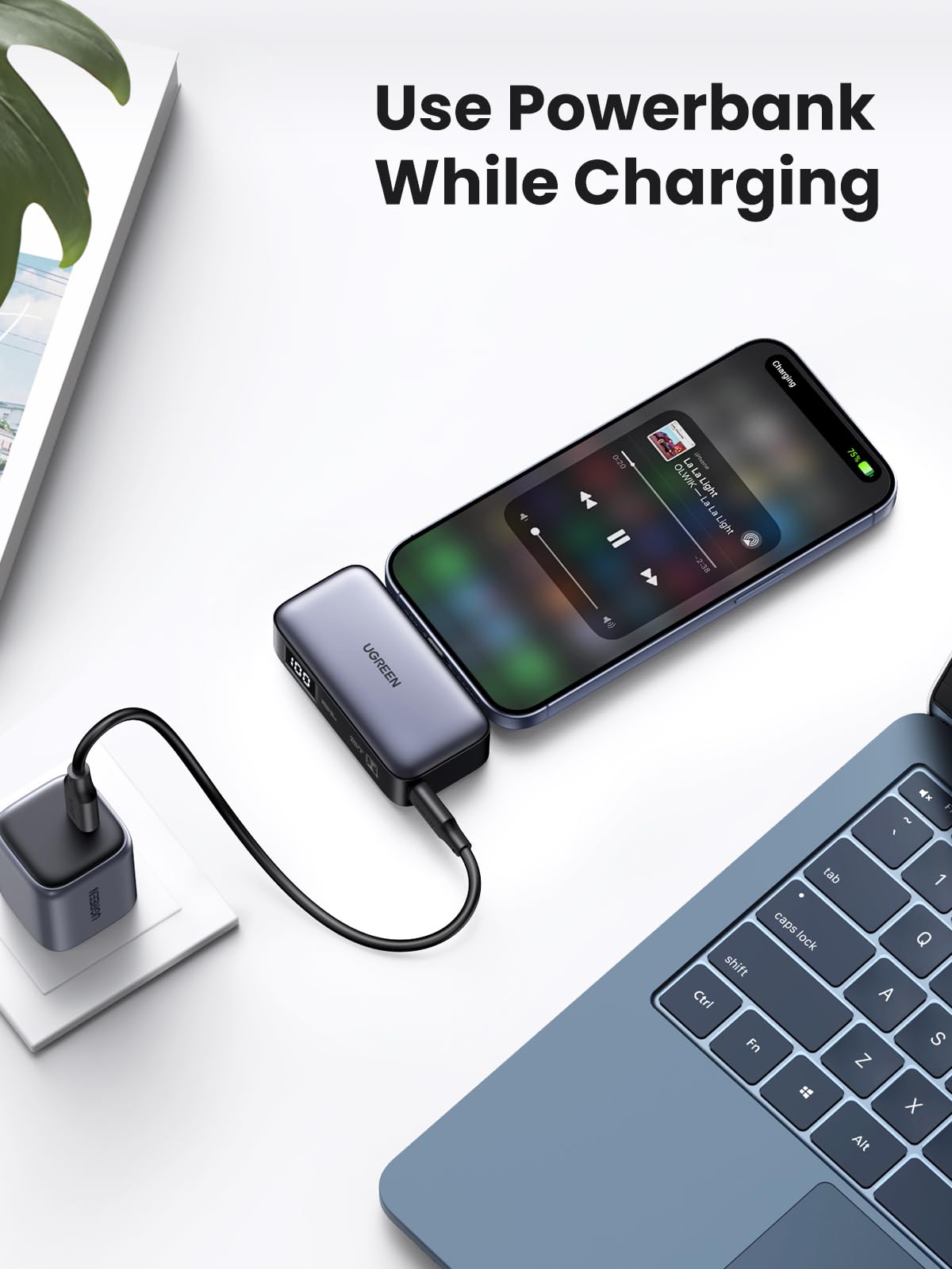mousebows 5000mAh USB-C Power Bank with Cable