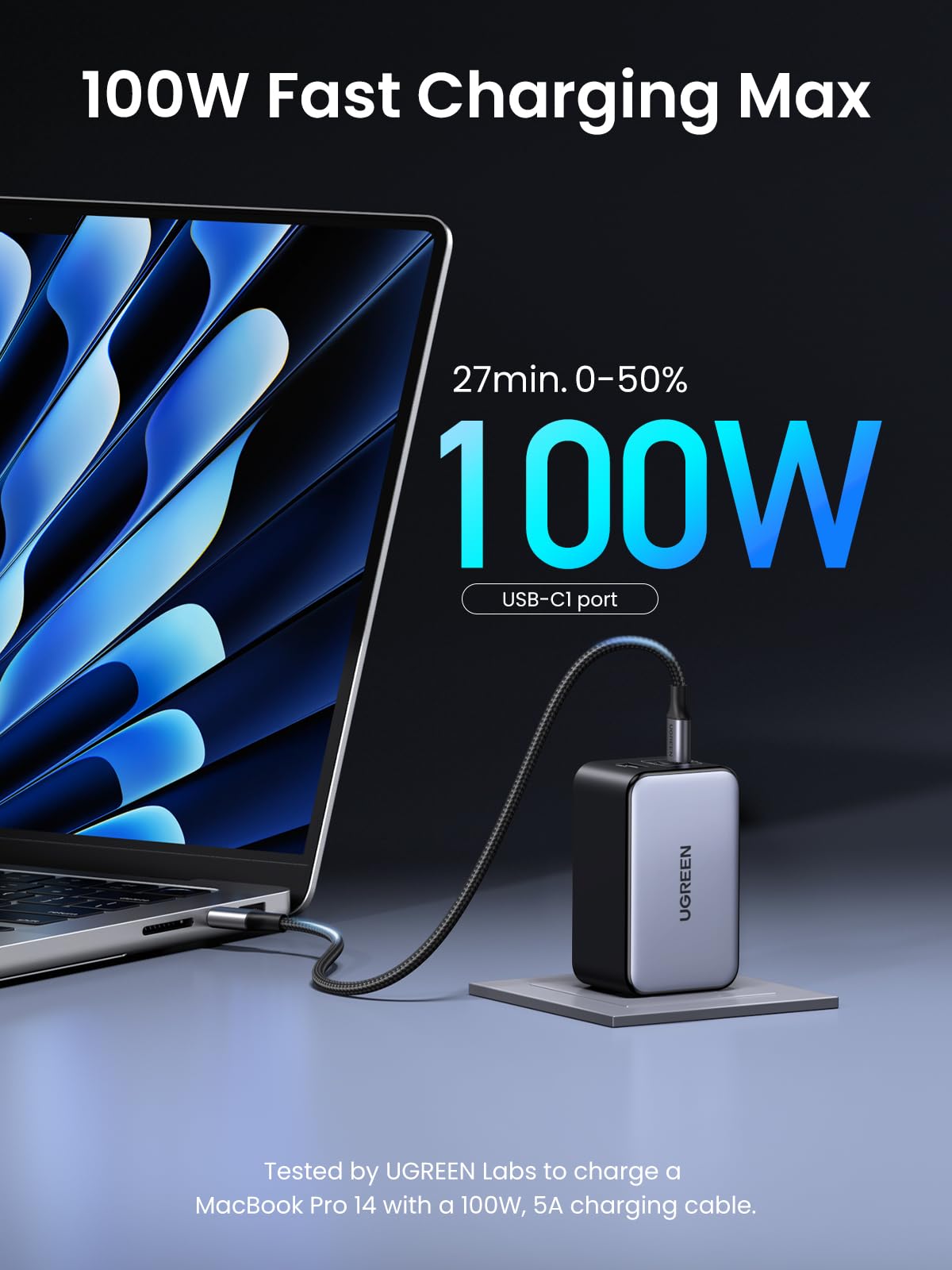 mousebows Nexode 100W 3-Port Charger with Foldable Plug
