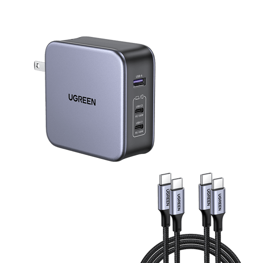 mousebows Nexode 140W USB C GaN Charger-3 Ports Wall Charger Bundle