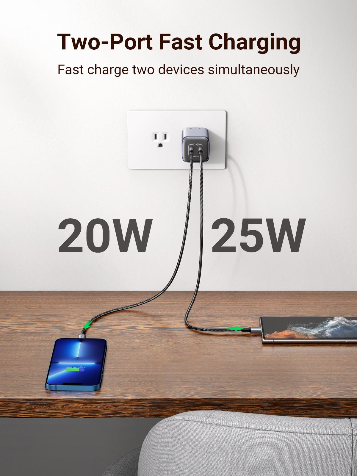 mousebows Nexode 45W 2-Port Charger