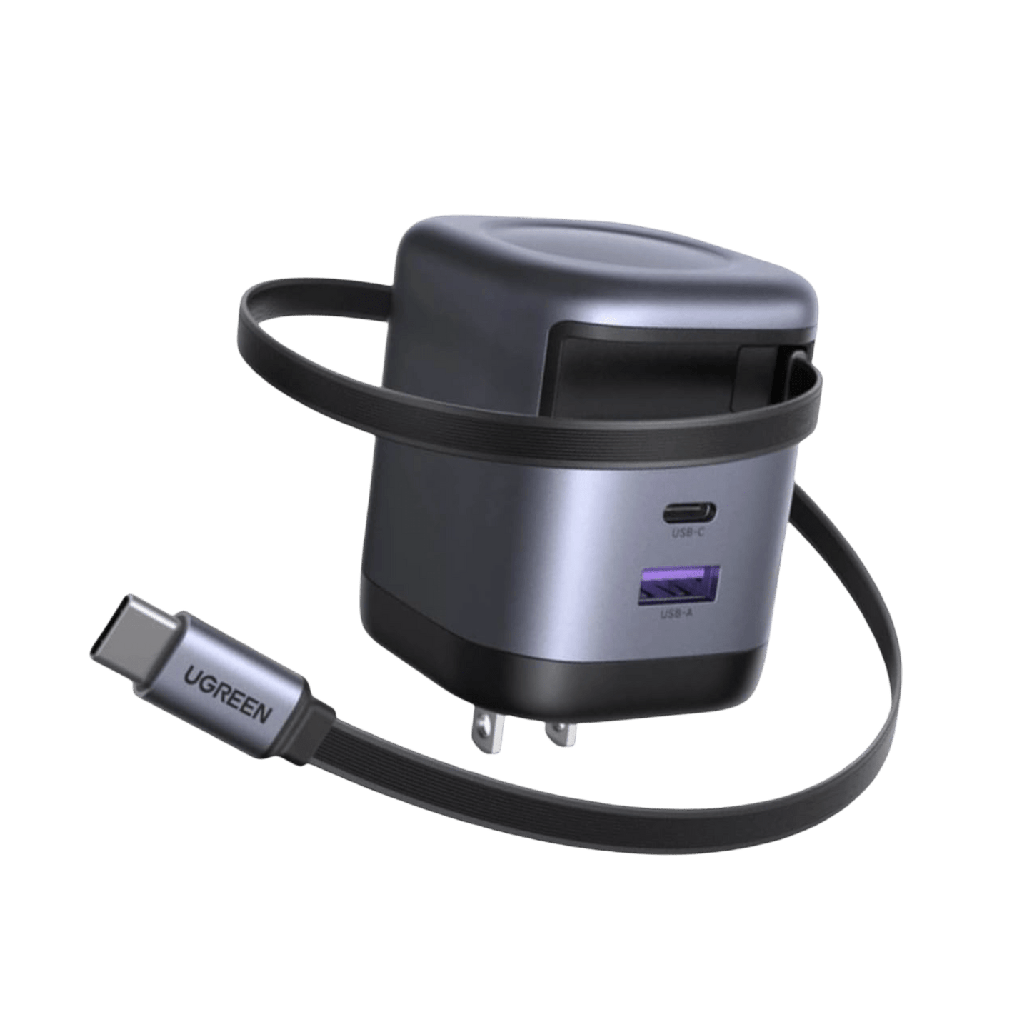 mousebows Nexode 65W Charger with Retractable USB-C Cable
