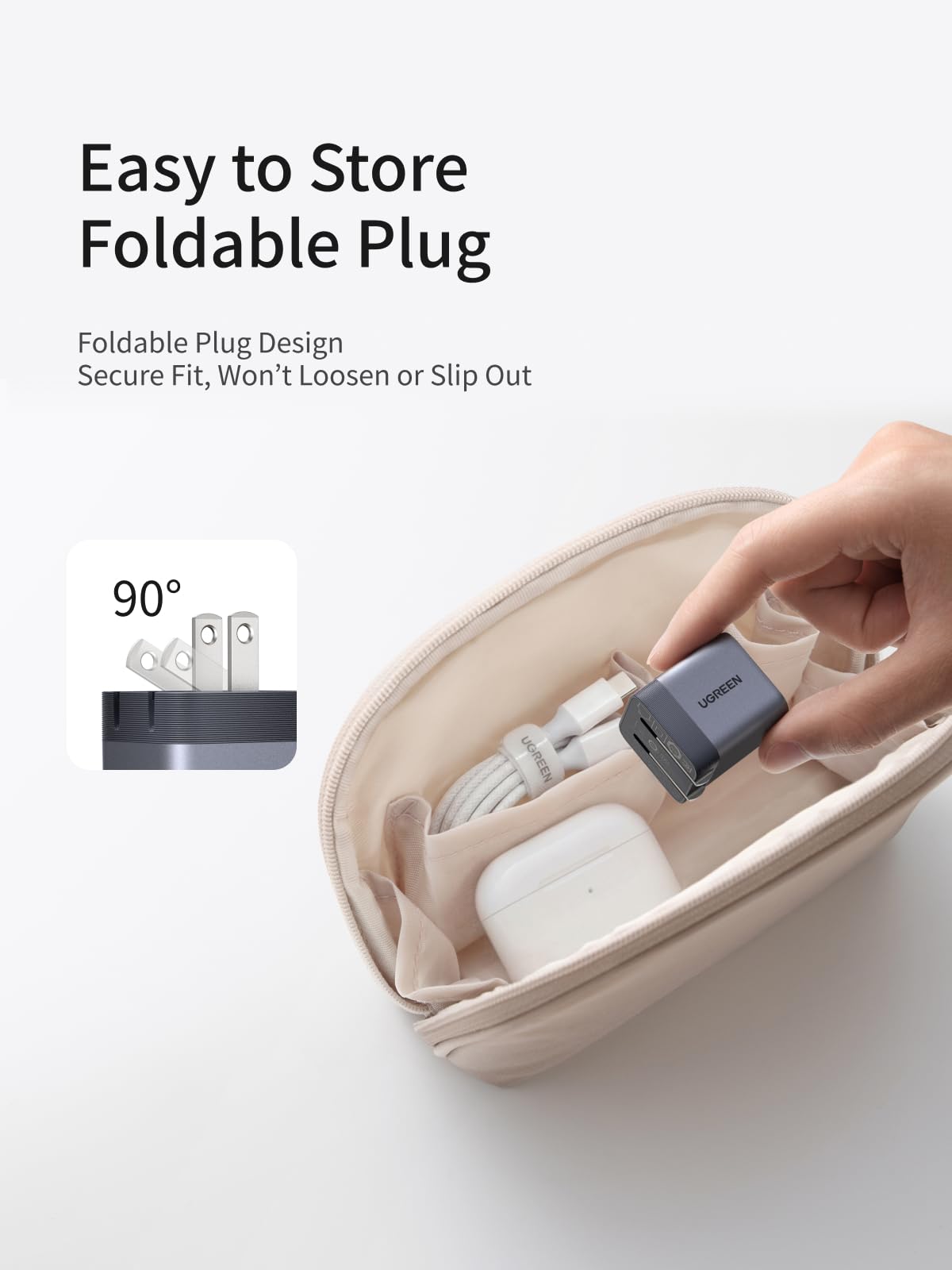 mousebows Nexode Air USB-C Charger (45W, GaN, Foldable Plug)