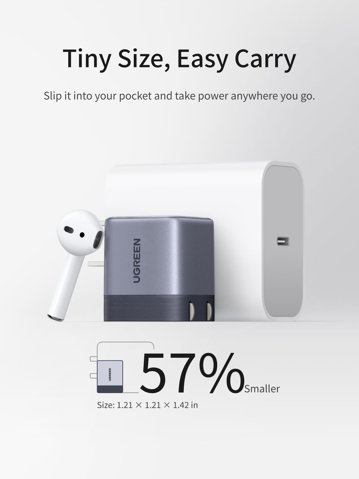 mousebows Nexode Air USB-C Charger (45W, GaN, Foldable Plug)