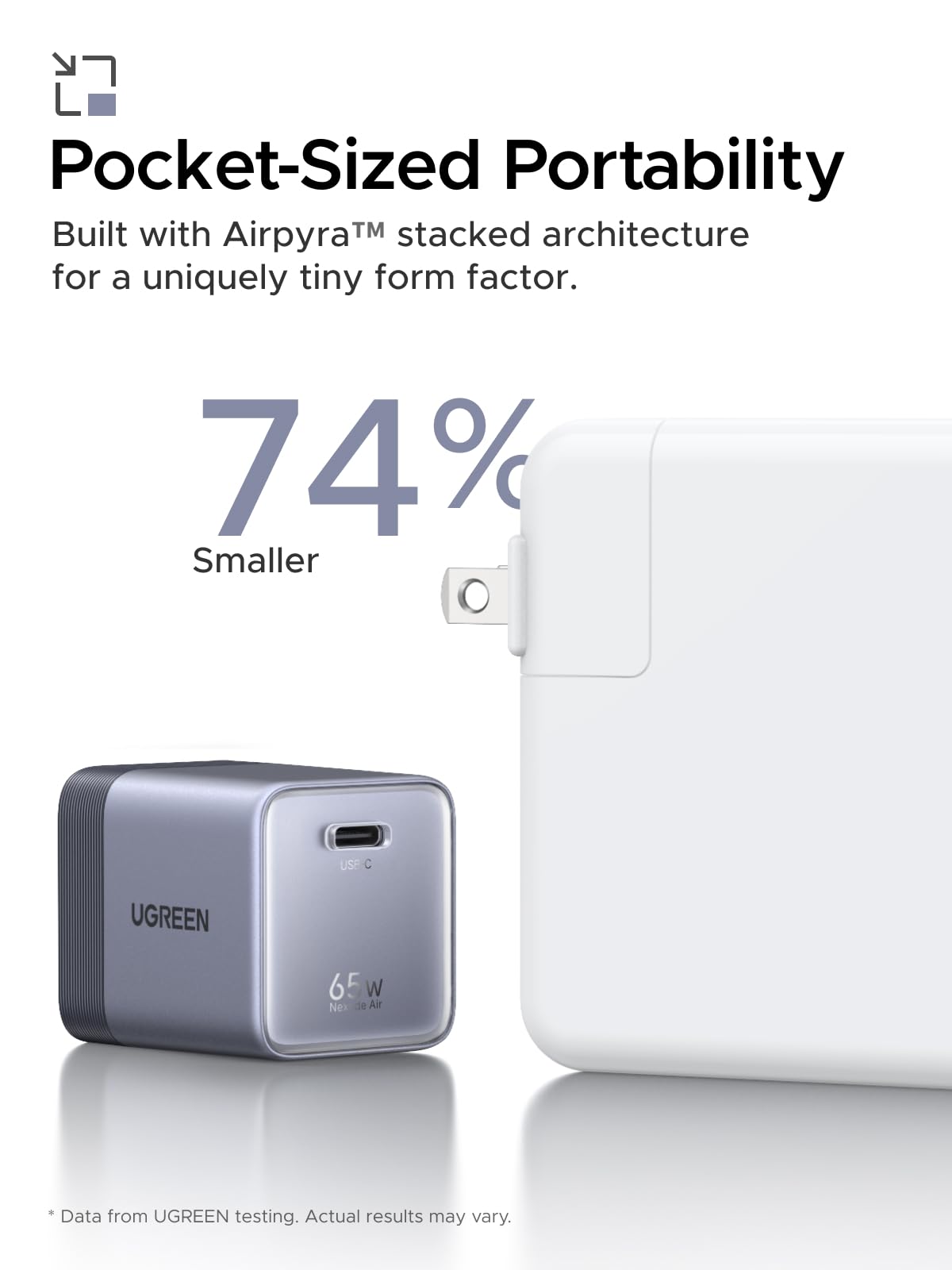 mousebows Nexode Air USB-C Charger (65W, GaN, Foldable Plug)