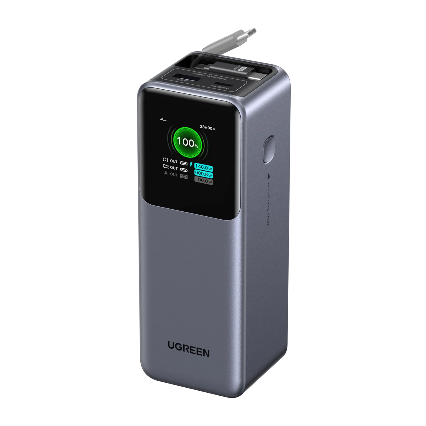 mousebows Nexode Power Bank 20000mAh 165W with Retractable USB-C Cable