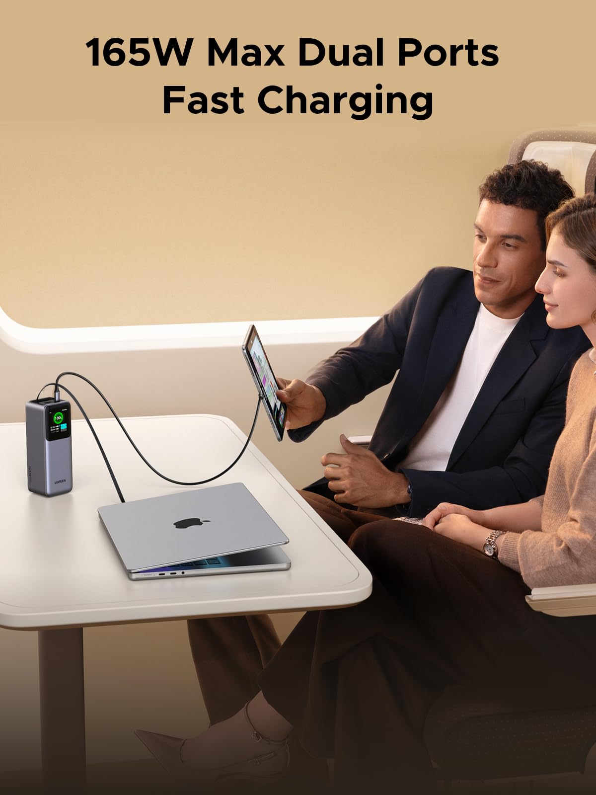 (Bundle) mousebows Nexode 20000mAh 165W Power Bank + 100W Retractable USB-C Cable