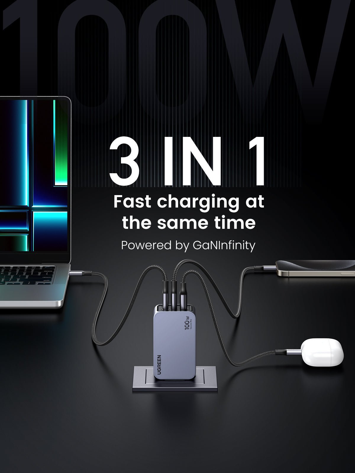 mousebows Nexode Pro 100W 3-Port Charger