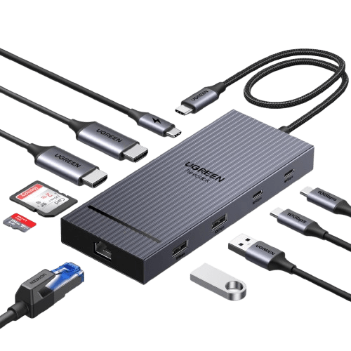 mousebows Revodok 10 in 1 USB C Docking Station Dual 4K Monitor