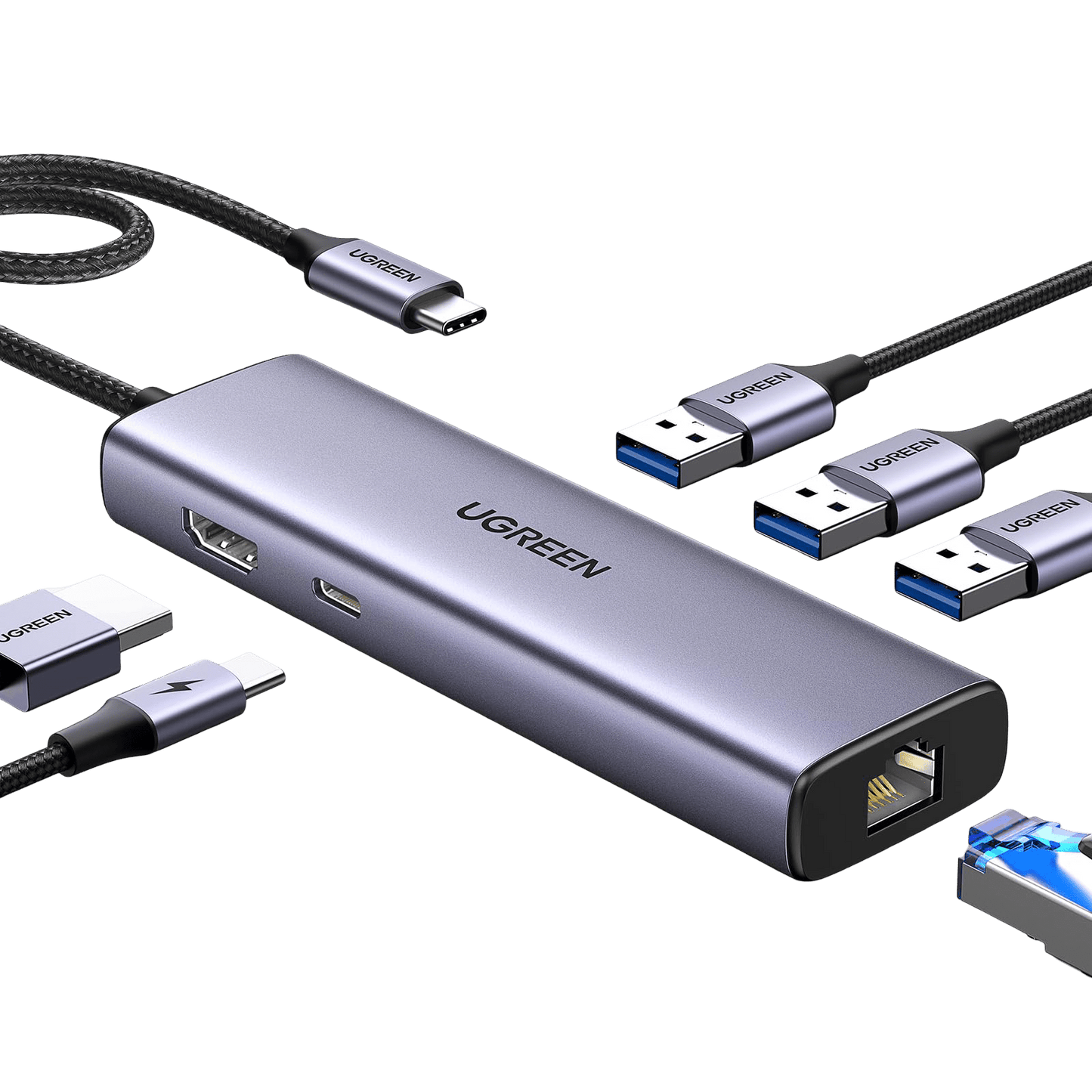 mousebows Revodok 6 in 1 USB C Hub Gigabit Ethernet Adapter with 4K HDMI