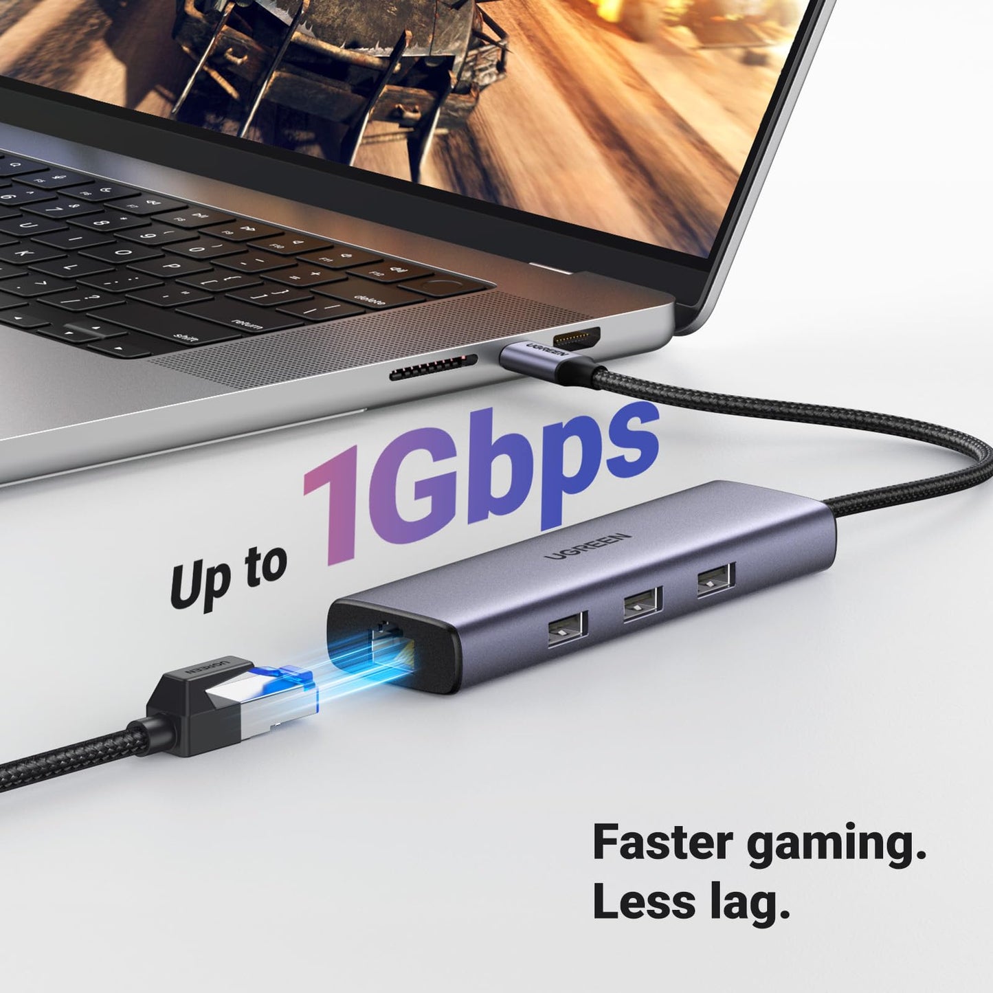 mousebows Revodok 6 in 1 USB C Hub Gigabit Ethernet Adapter with 4K HDMI