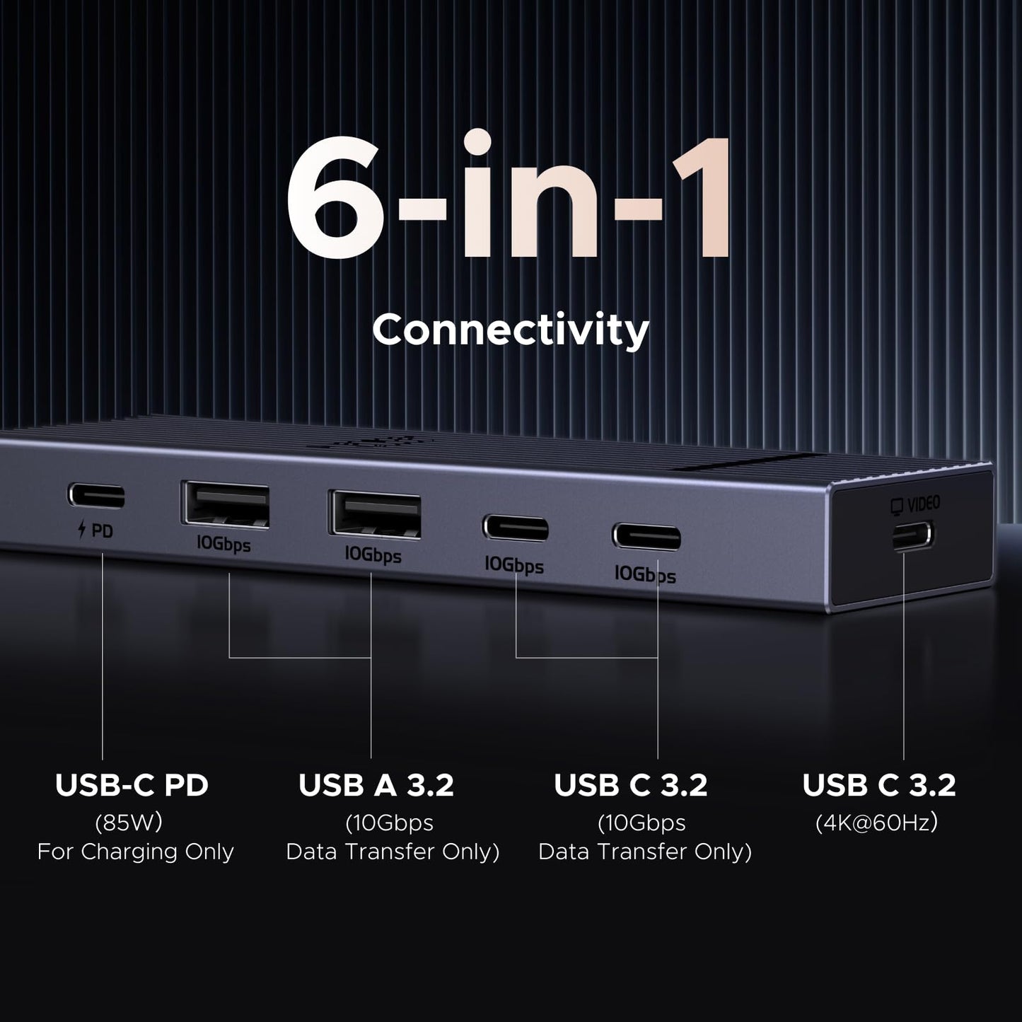 mousebows Revodok 6-in-1 USB-C Hub | 4K HDMI & 100W Charging
