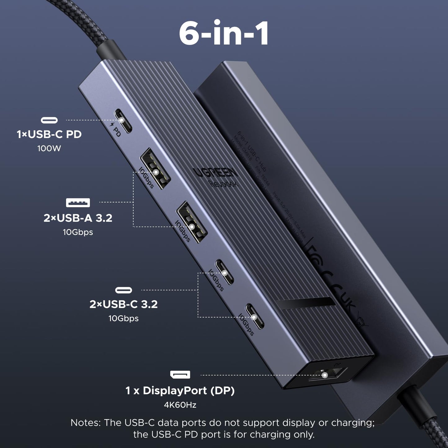 mousebows Revodok 6-in-1 USB-C Hub with 4K DisplayPort