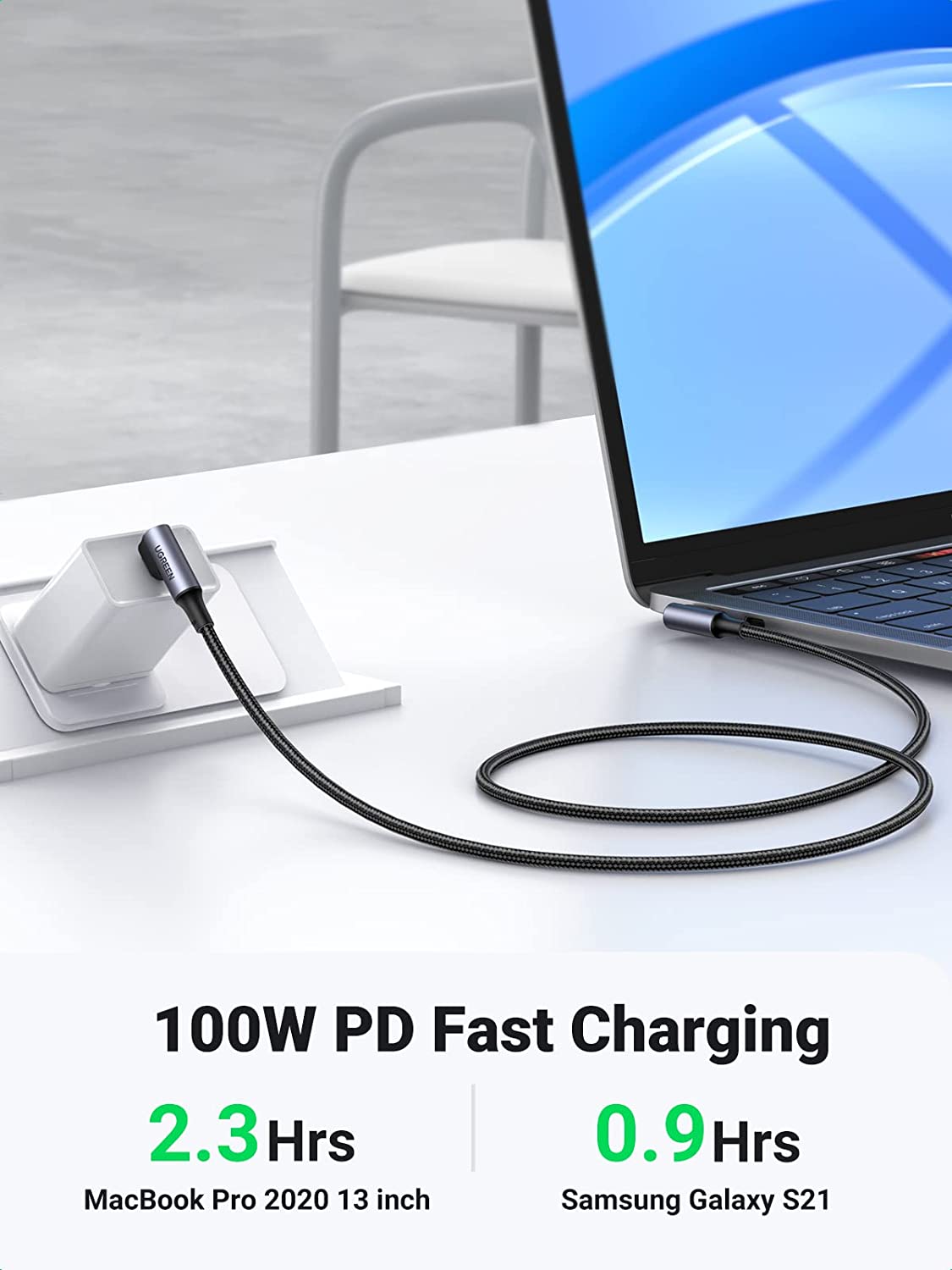 mousebows USB-C Cable (100W, 90 Degree)