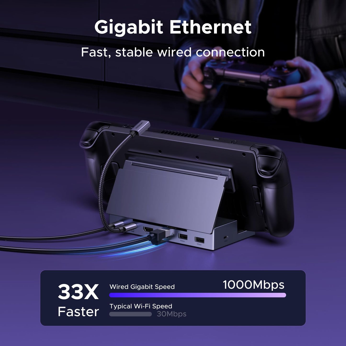mousebows Steam Deck Docking Station (6-in-1, 4K@120Hz, 100W PD)