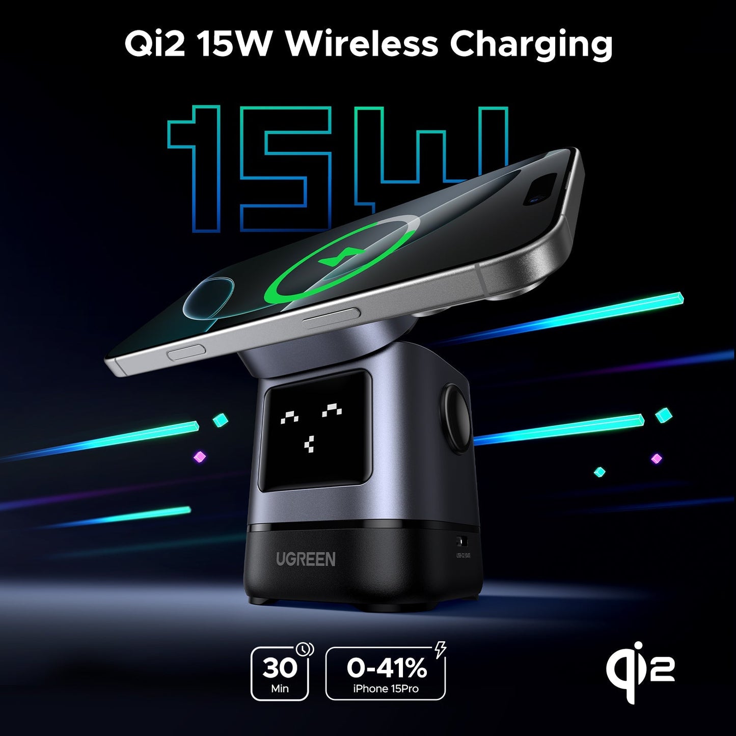 mousebows Uno 2-in-1 Magnetic Wireless Charger 15W