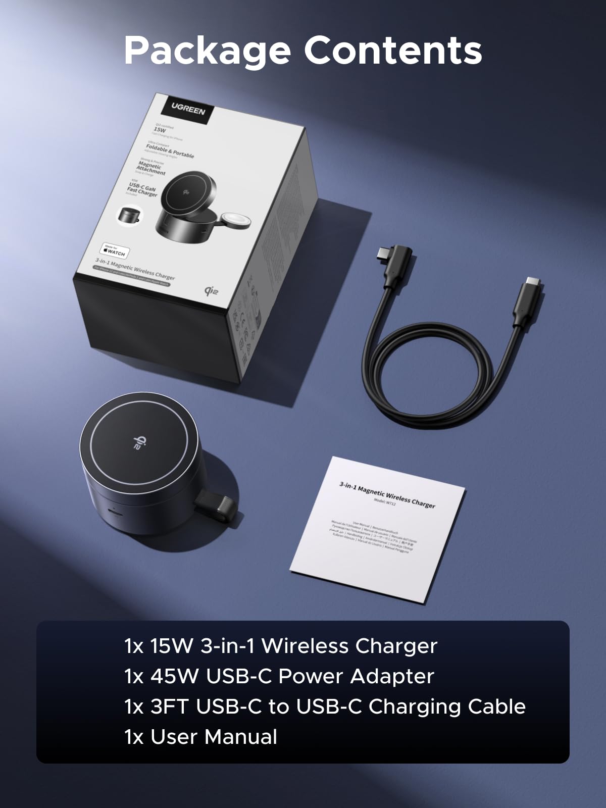 mousebows UNO 3-in-1 Magnetic Wireless Charger 25W (MagSafe compatible)