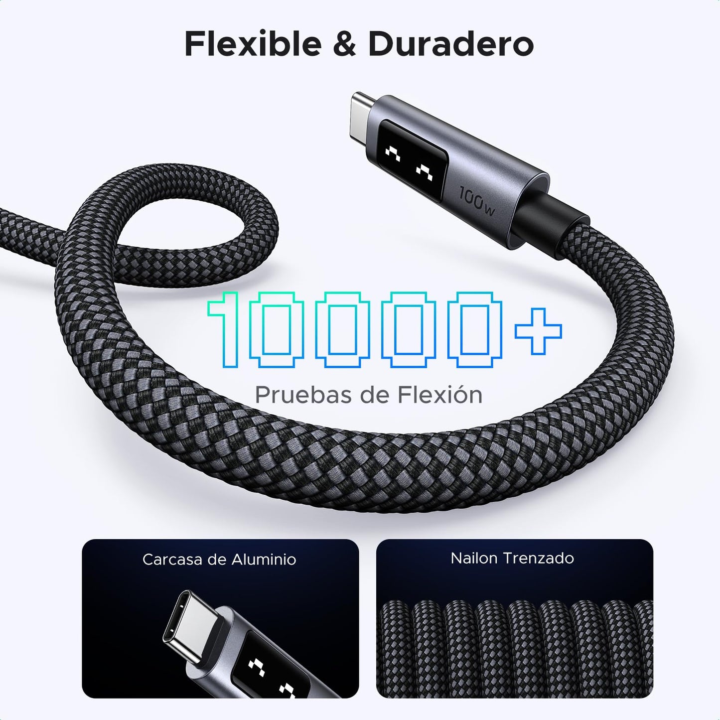 mousebows UNO USB-C to USB-C Cable 100W, 2-Pack
