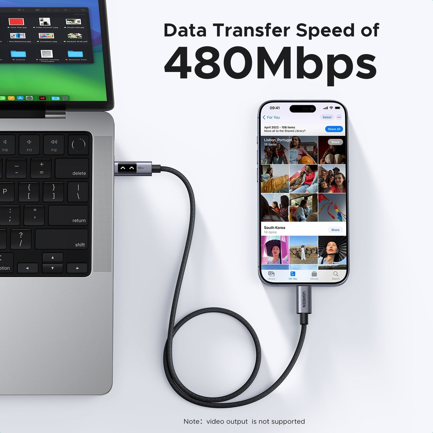 mousebows Uno USB-C to USB-C Cable 100W