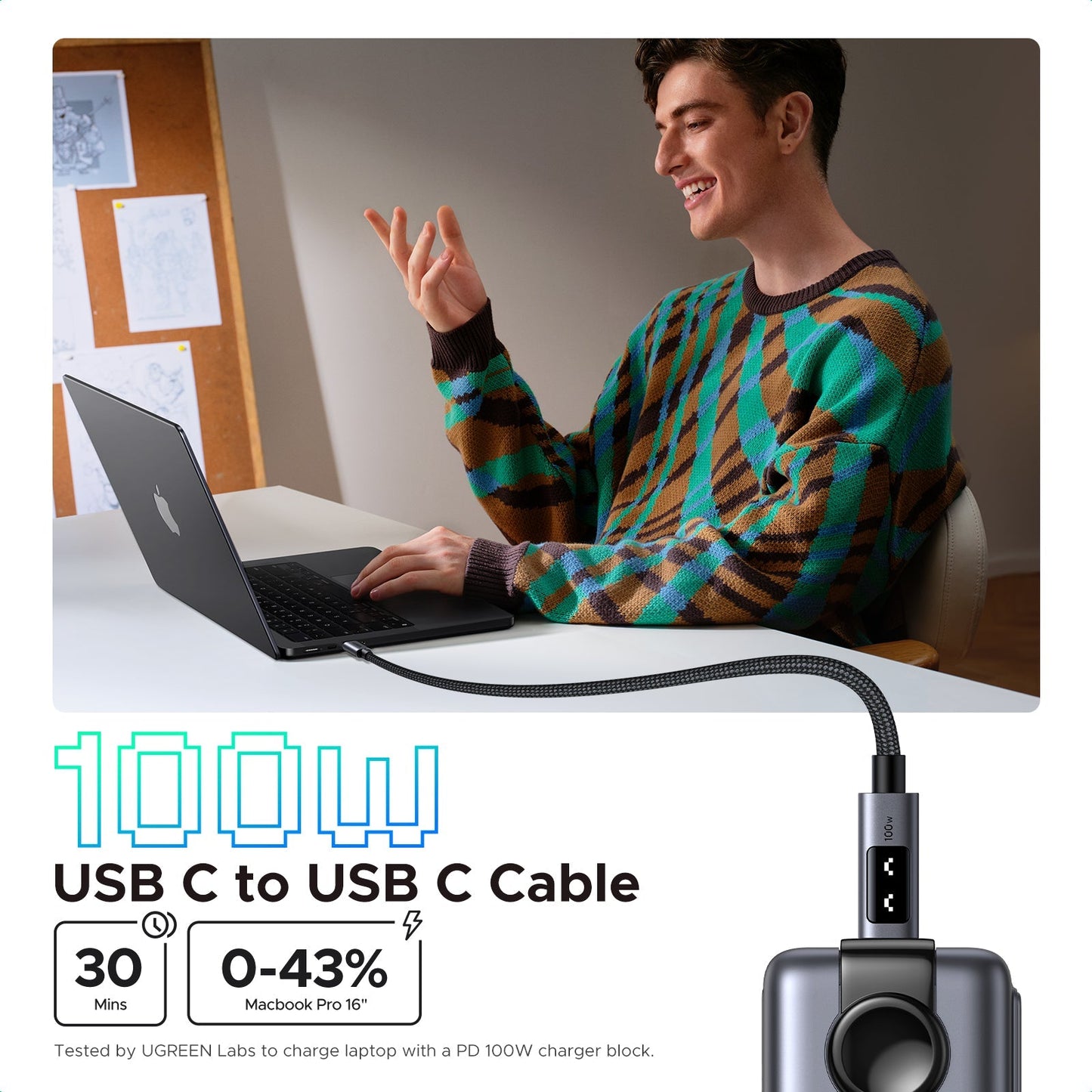 mousebows Uno USB-C to USB-C Cable 100W