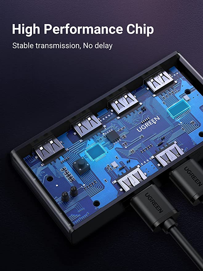 mousebows USB 2.0 Switch 2 In 4 Output USB KVM Switch