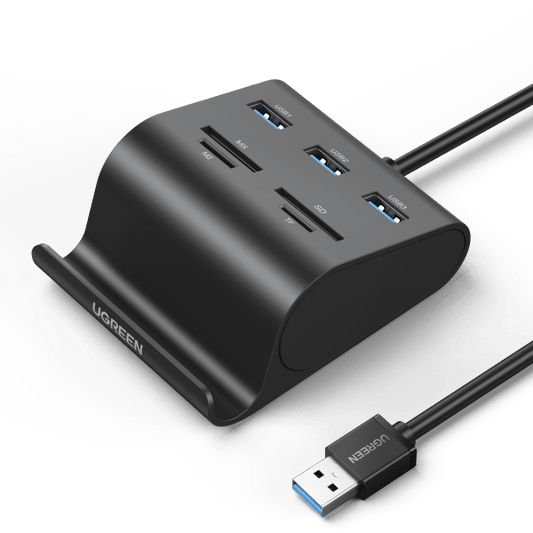mousebows USB 3.0 Hub Card Reader with Phone Stand