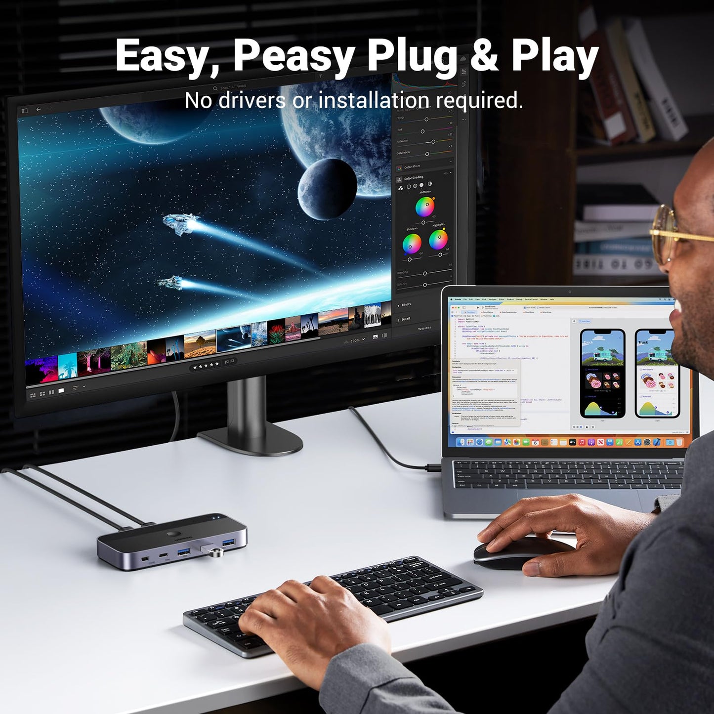 mousebows USB 3.0 Switch 2 Computers Sharing USB C & A Devices