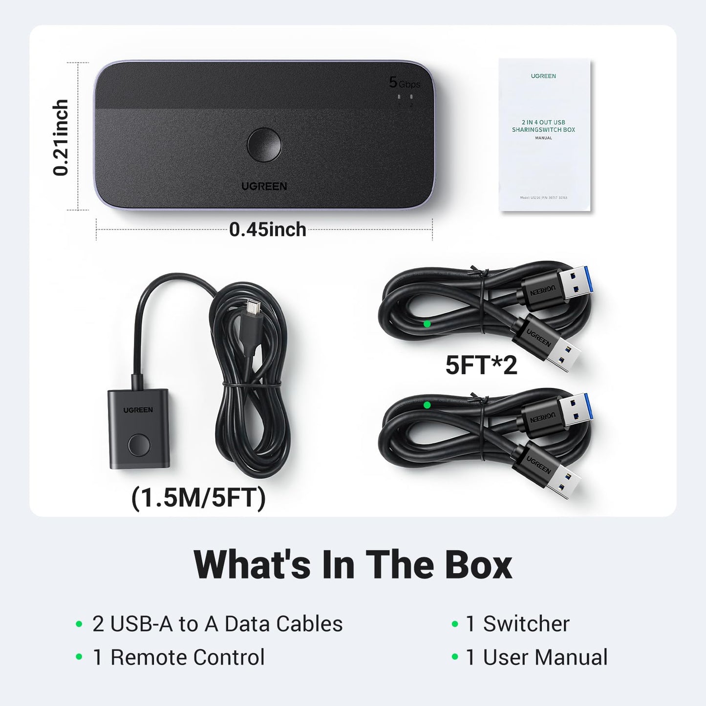 mousebows USB 3.0 Switch 2 Computers Sharing USB C & A Devices