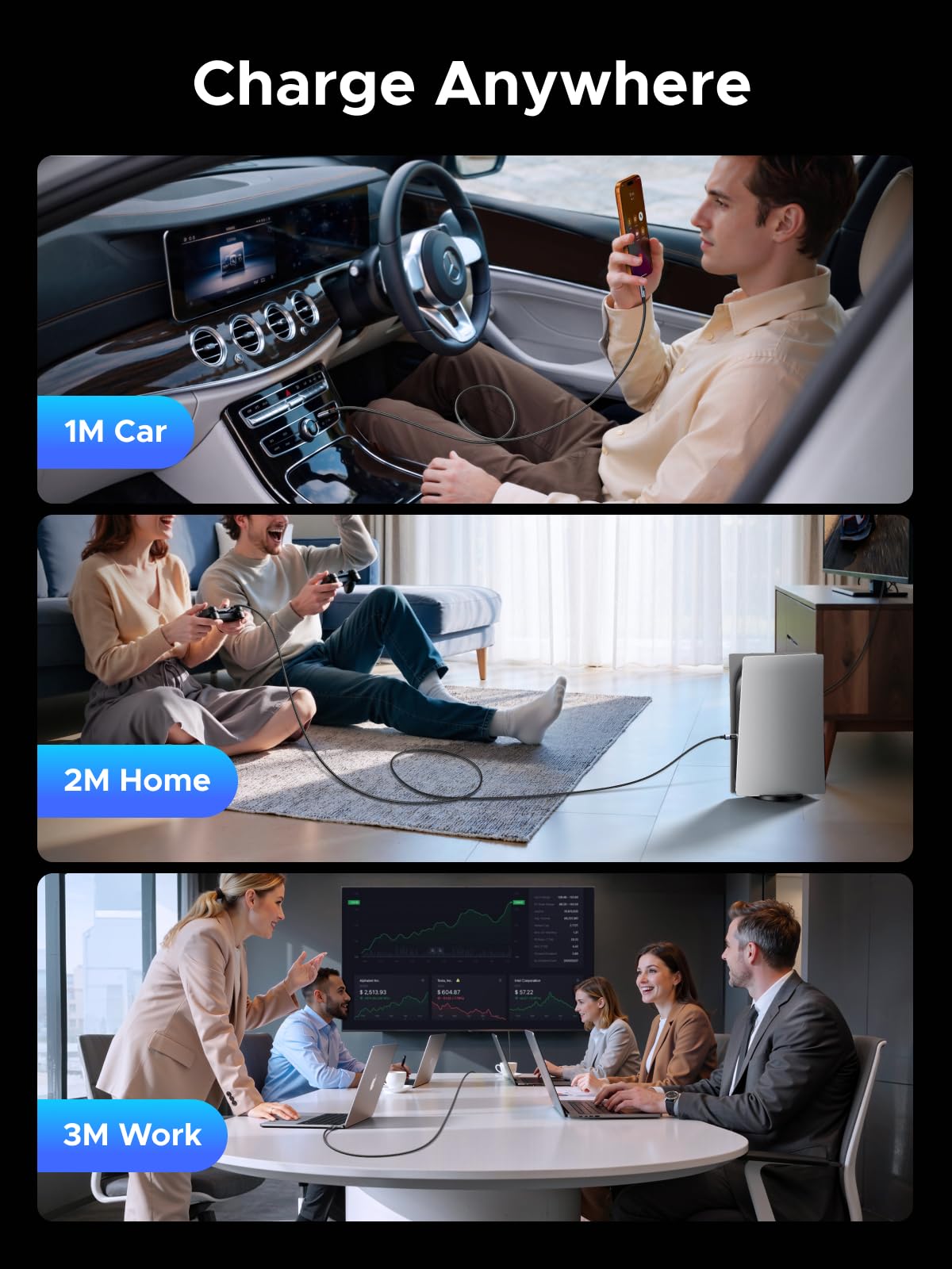 mousebows USB-C Cable (240W, Digital Display, 480Mbps)