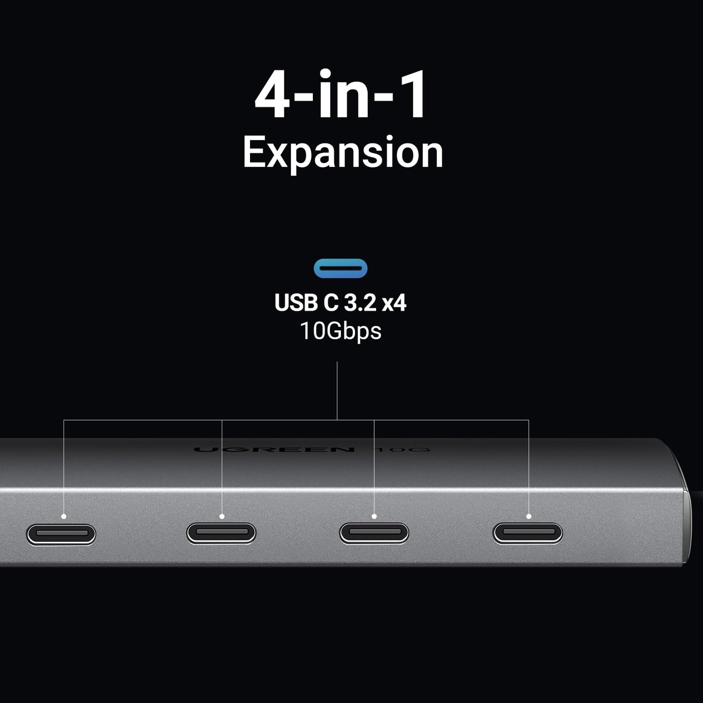 mousebows USB C Hub 10Gbps, 4 Ports USB 3.2 Adapter