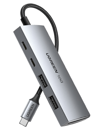 mousebows USB-C Hub 4-Port USB 3.2 10Gbps Data Hub with 2 USB-C & 2 USB-A