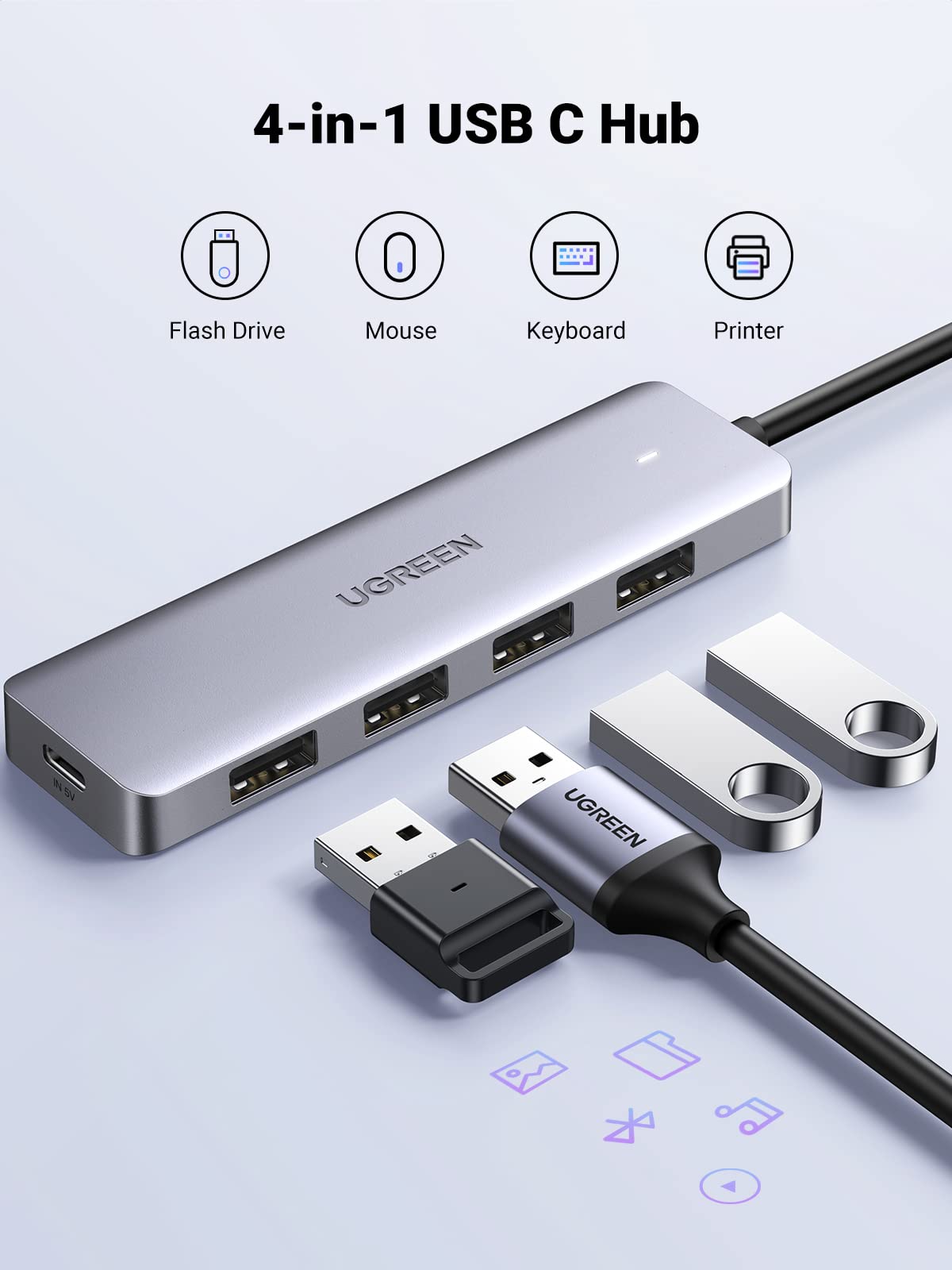 mousebows USB C Hub 4 Ports, USB C to USB Hub