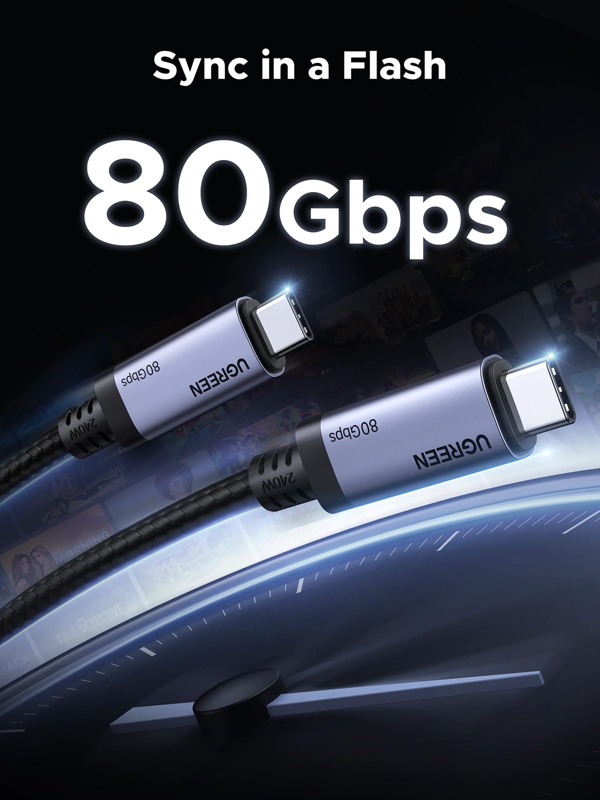 mousebows USB4 Gen4 240W USB-C to USB-C Cable