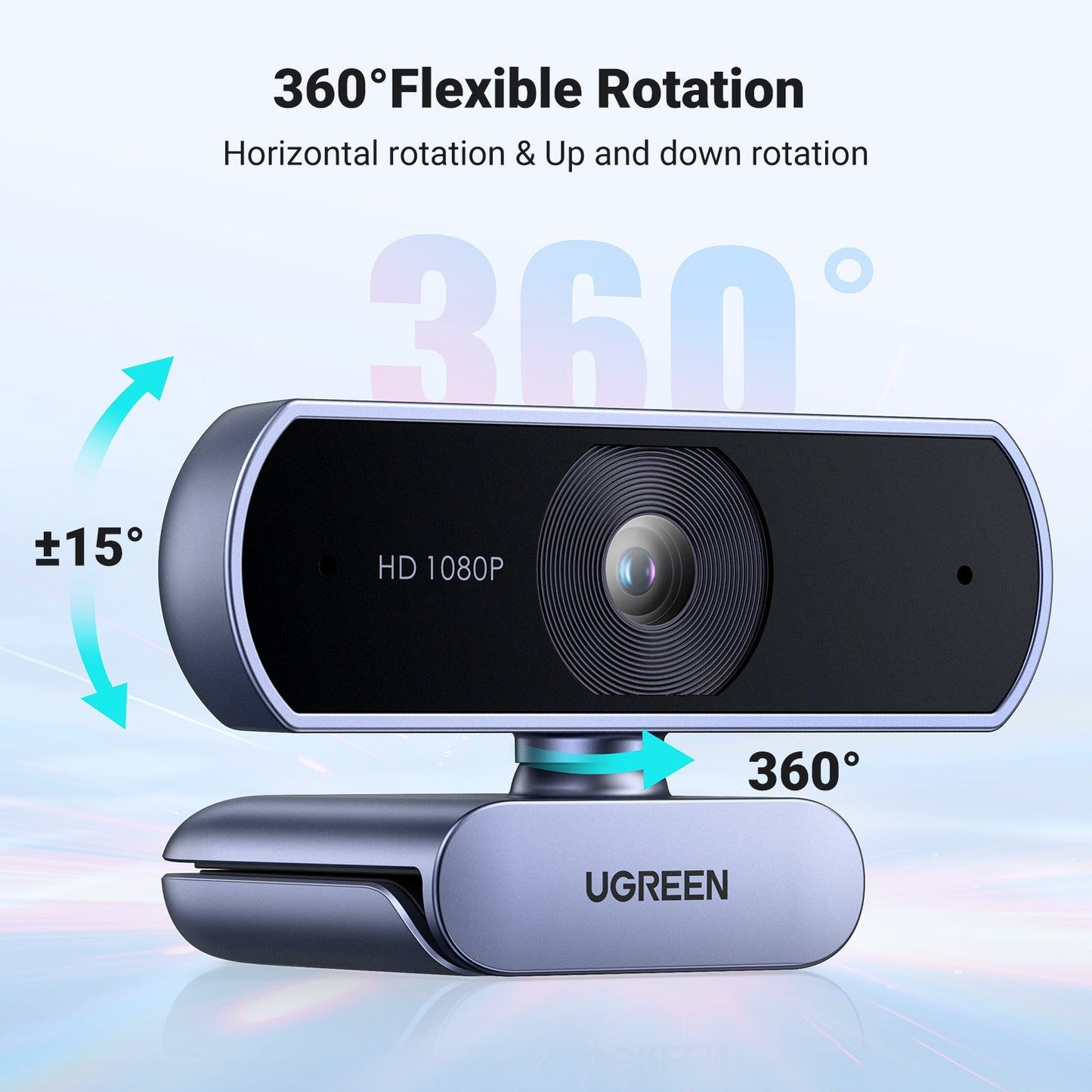 mousebows Webcam, 1080P@30FPS Web Camera with 2 Noise Canceling Microphones, Plug and Play, Auto Light Correction, 85° View USB Video Webcam