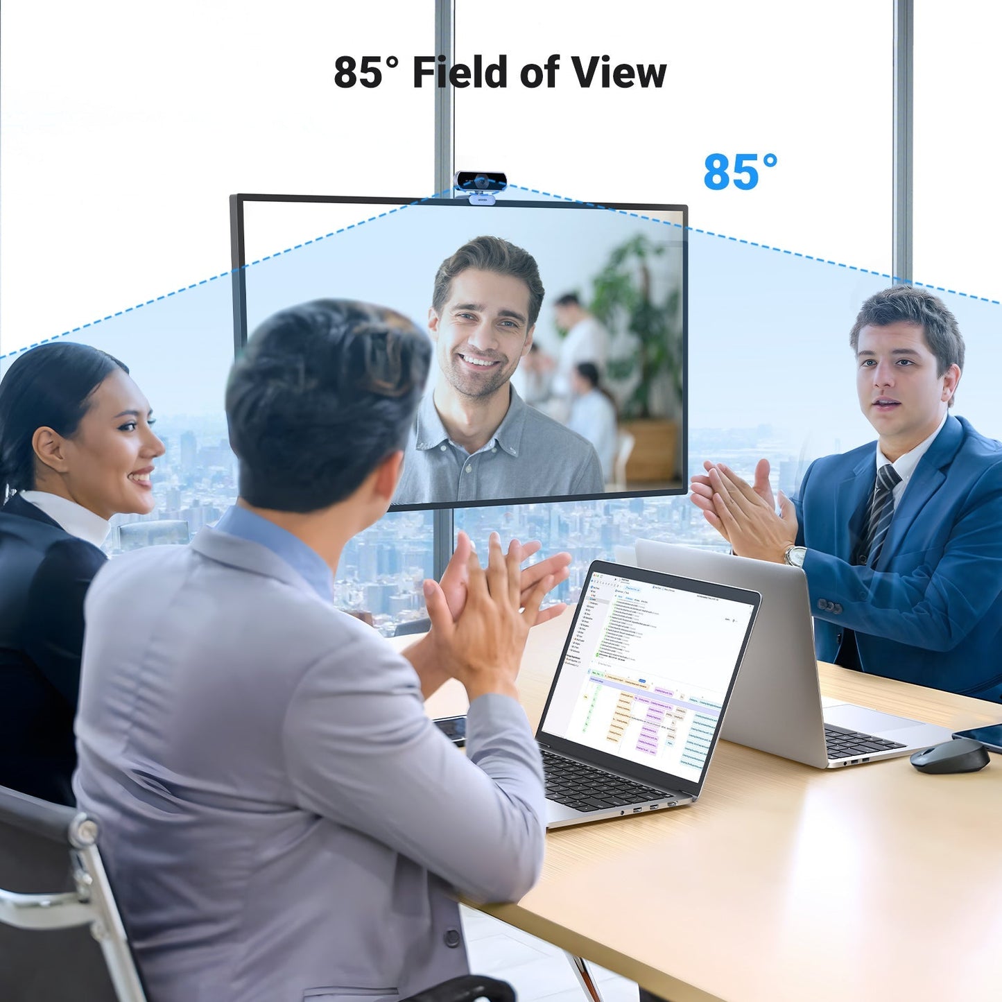 mousebows Webcam, 1080P@30FPS Web Camera with 2 Noise Canceling Microphones, Plug and Play, Auto Light Correction, 85° View USB Video Webcam